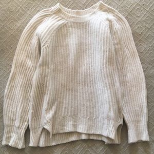 Everlane Soft Wool Rib Crew in Bone